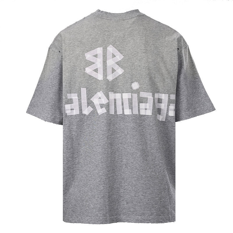 Balenciaga (BLCG) Grey Masking Tape Short-Sleeve T-Shirt