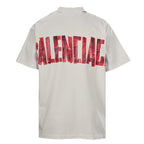 Balenciaga (BLCG) Red Masking Tape-Lettering Short-Sleeve T-Shirt