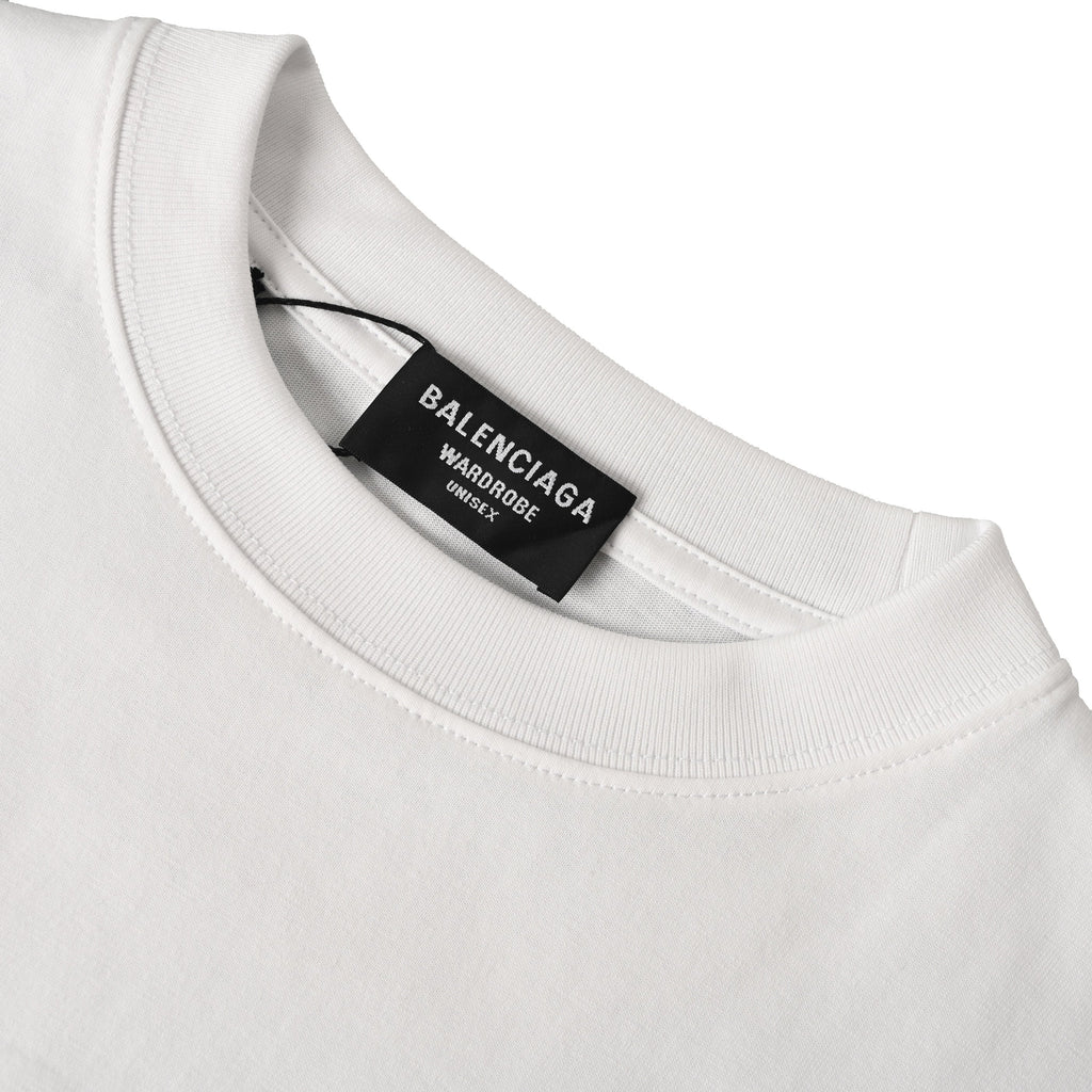 Balenciaga Large-Scale Logo Print Cotton Jersey Hoodie