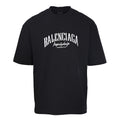 Balenciaga Distressed Logo Relaxed-Fit Cotton T-Shirt