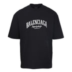 Balenciaga Distressed Logo Relaxed-Fit Cotton T-Shirt