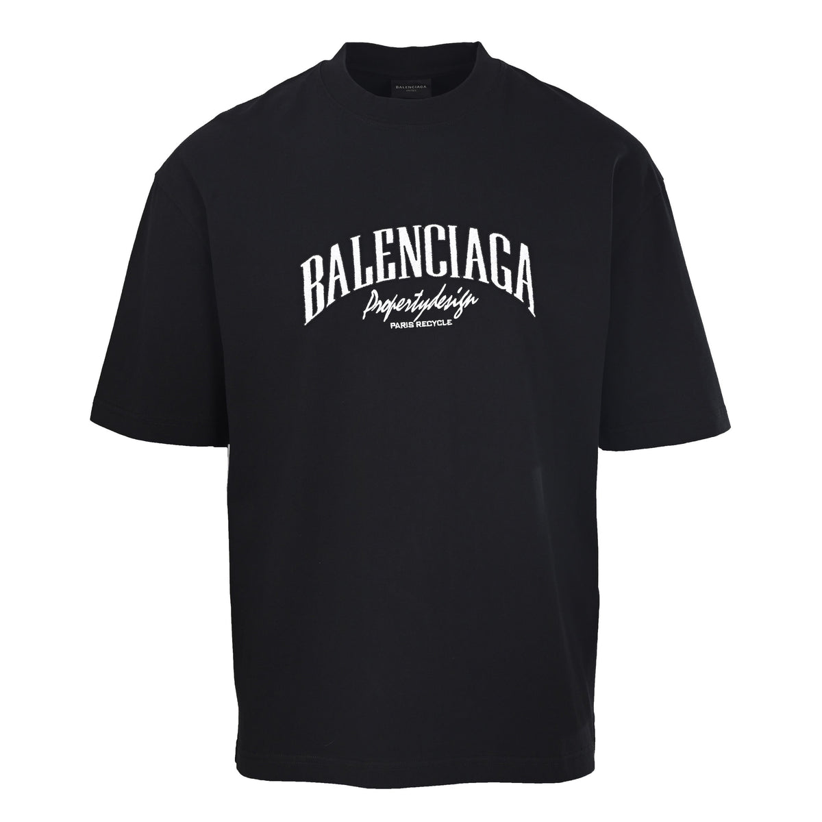 Balenciaga Distressed Logo Relaxed-Fit Cotton T-Shirt
