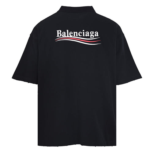BALENCIAGA Cola Embroidery Short-Sleeve Polo Shirt