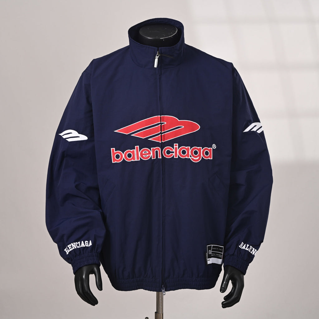 Balenciaga Paris Script Logo Embroidered Cotton Hoodie