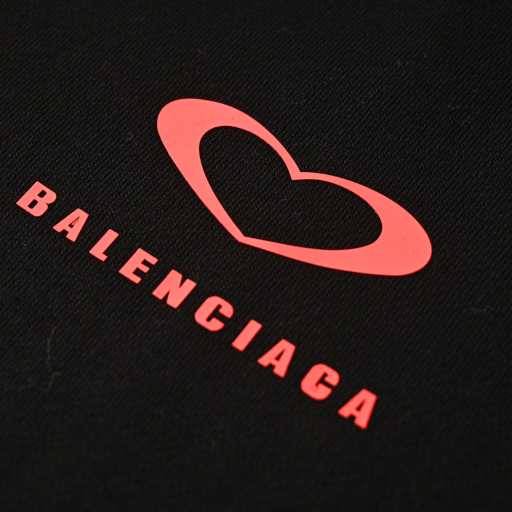 Balenciaga Large-Scale Logo Print Cotton Jersey Hoodie