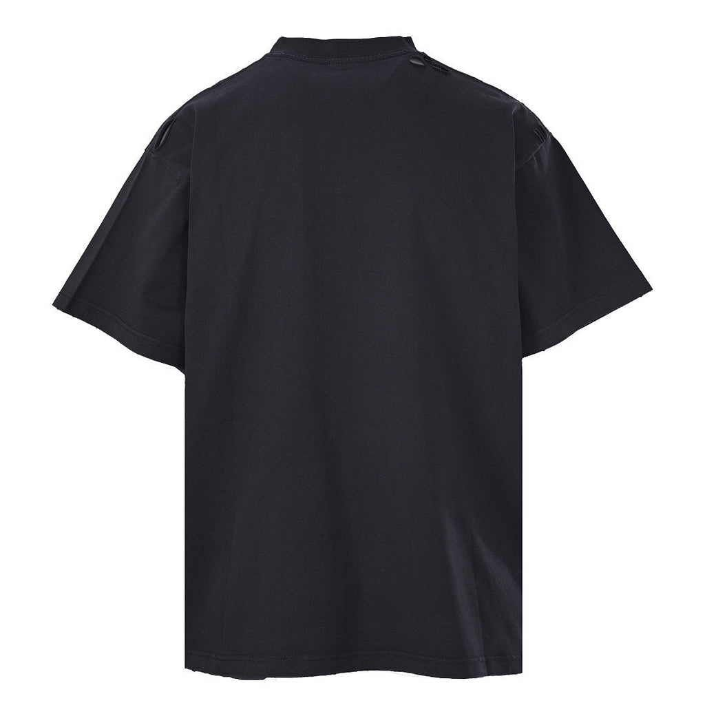 Balenciaga Designer Glitter-Print Short-Sleeve T-Shirt