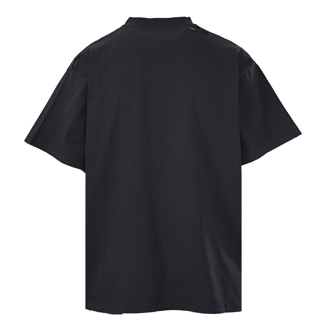 Balenciaga Designer Glitter-Print Short-Sleeve T-Shirt