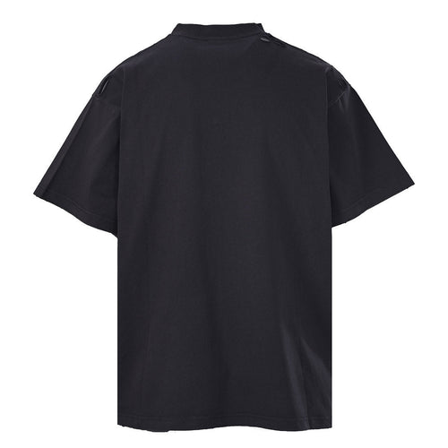 Balenciaga Designer Glitter-Print Short-Sleeve T-Shirt