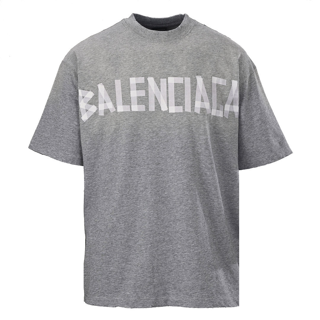 Balenciaga (BLCG) Grey Masking Tape Short-Sleeve T-Shirt