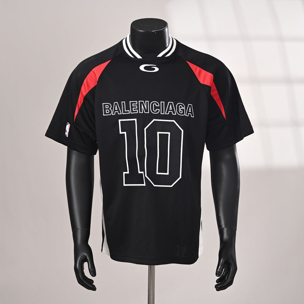 Balenciaga Large-Scale Logo Print Cotton Jersey T-Shirt