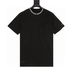 Chrome Hearts Short-Sleeve T-Shirt with Sanskrit Lettering Print at the Neckline