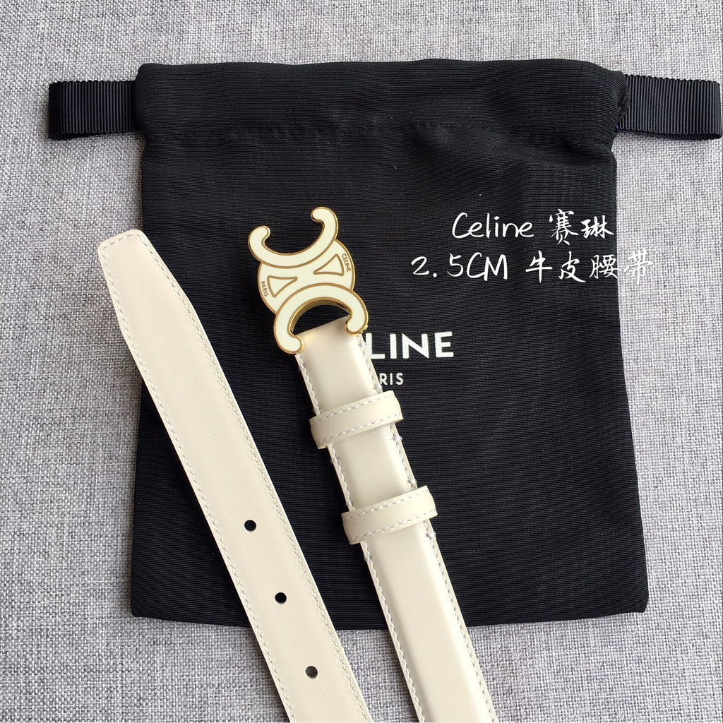 Authentic Celine Women's Leather Belt – Triomphe Buckle