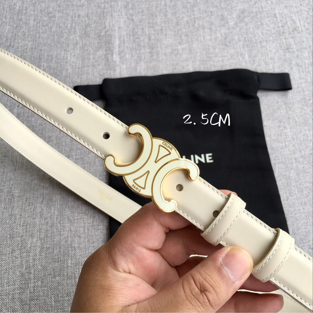 Authentic Celine Women's Leather Belt – Triomphe Buckle