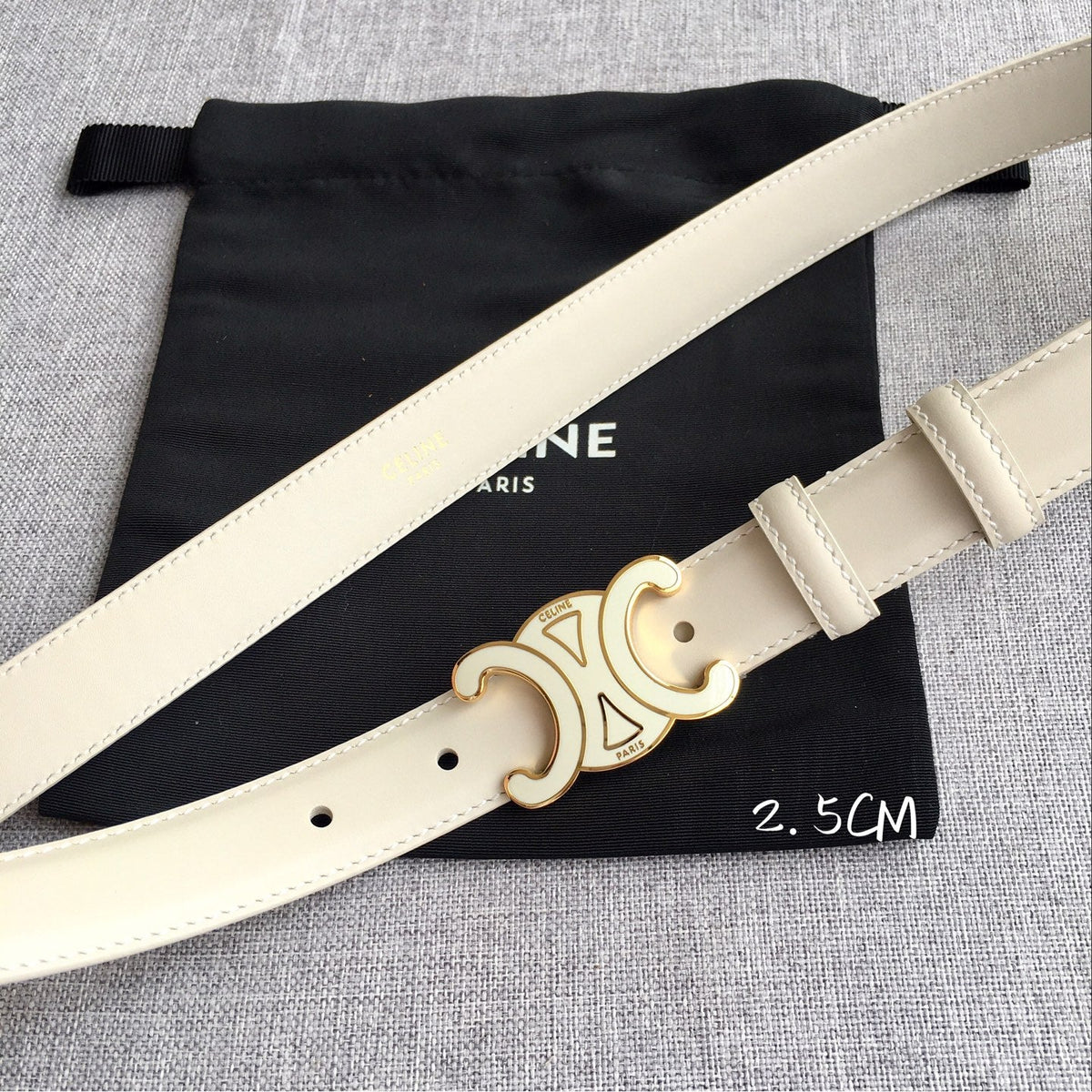 Authentic Celine Women's Leather Belt – Triomphe Buckle