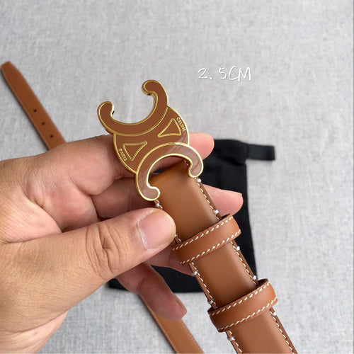 Authentic Celine Women's Leather Belt – Triomphe Buckle