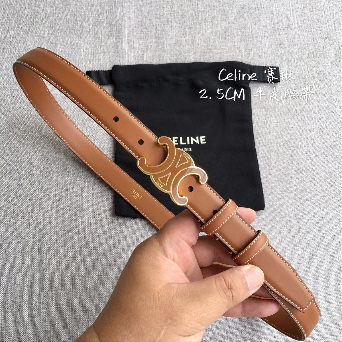 Authentic Celine Women's Leather Belt – Triomphe Buckle