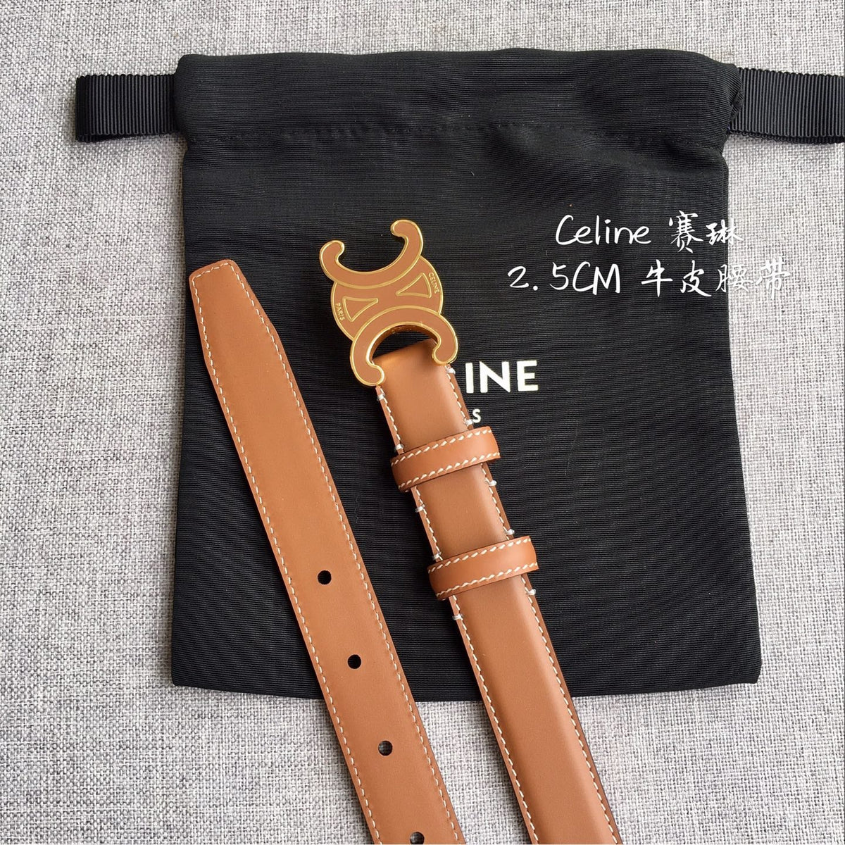 Authentic Celine Women's Leather Belt – Triomphe Buckle