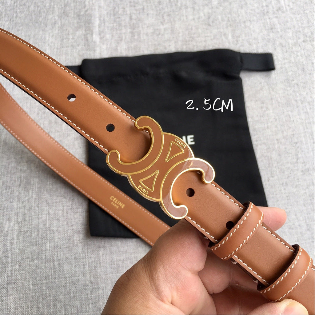 Authentic Celine Women's Leather Belt – Triomphe Buckle