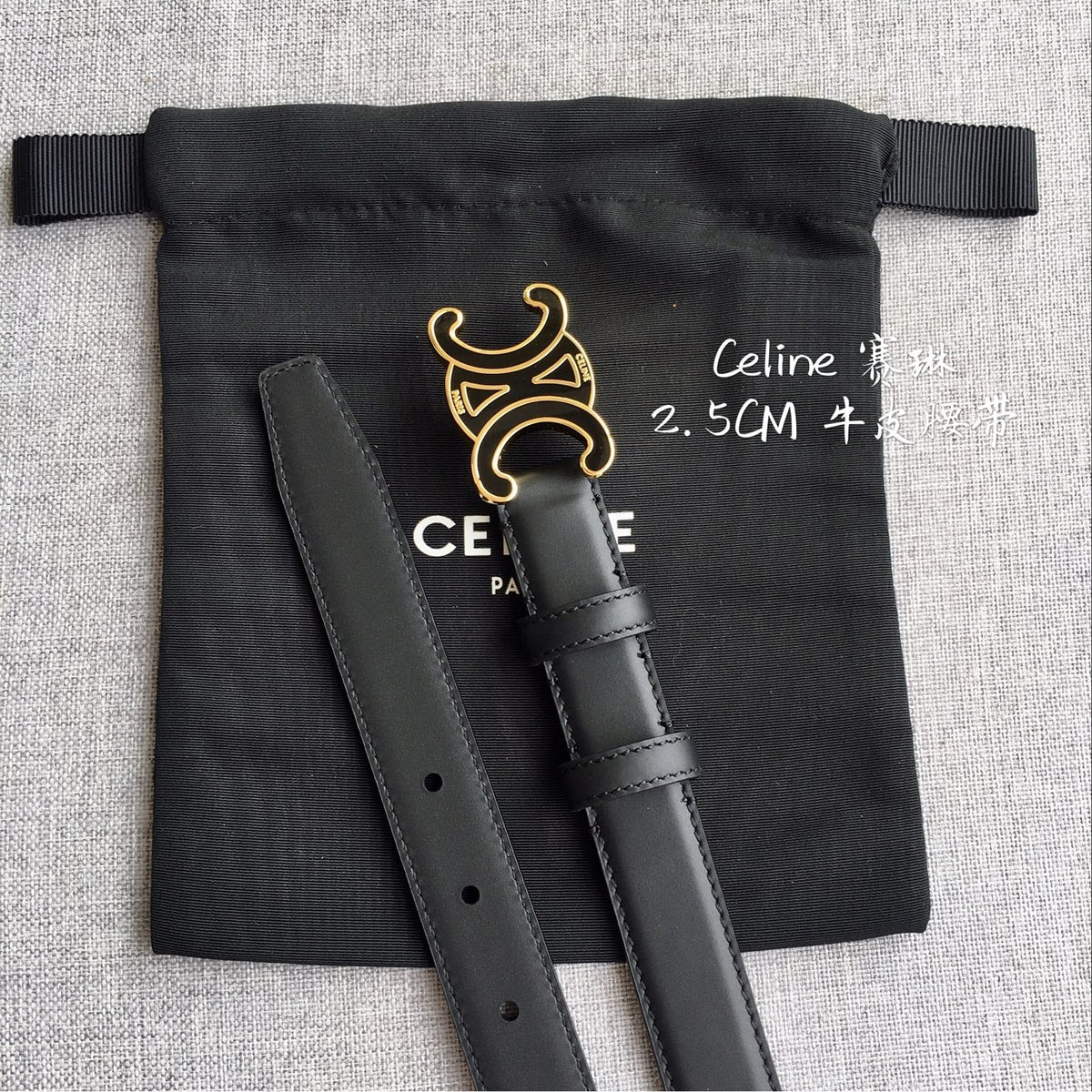 Authentic Celine Women's Leather Belt – Triomphe Buckle