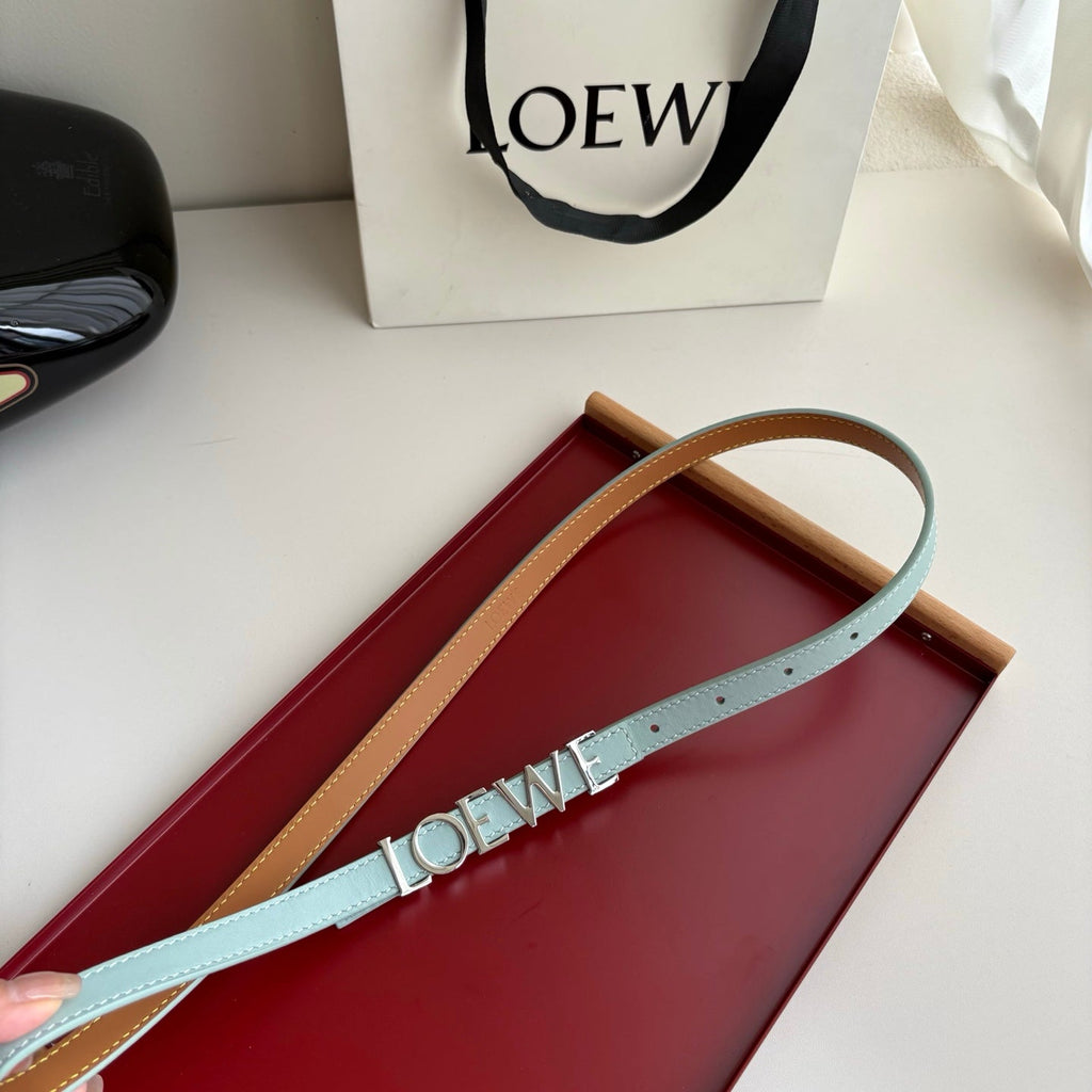 Loewe Women's Leather Belt Anagram Buckle Classic Dress Waist Belt for Jeans Trousers Coat Casual Formal