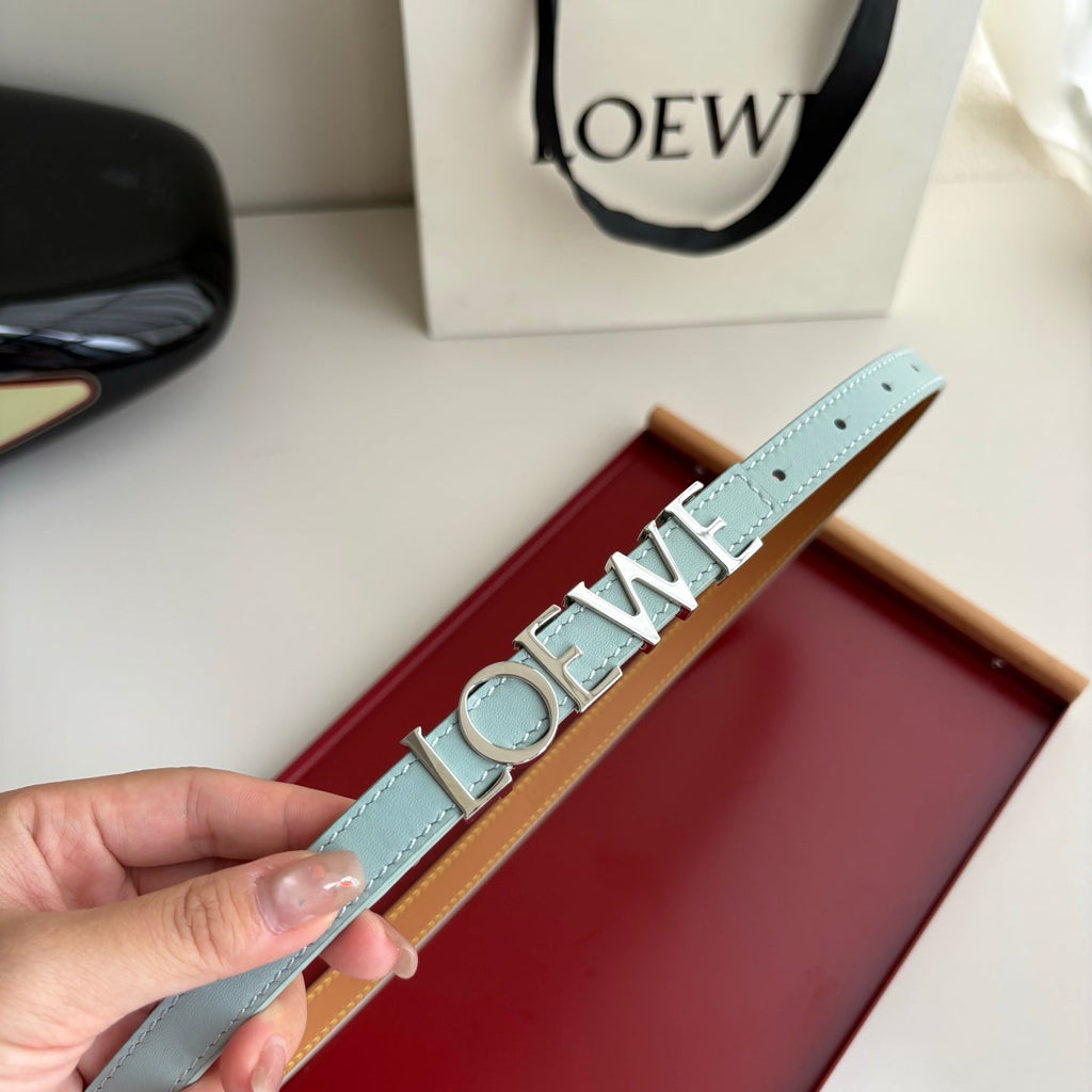 Loewe Women's Leather Belt Anagram Buckle Classic Dress Waist Belt for Jeans Trousers Coat Casual Formal
